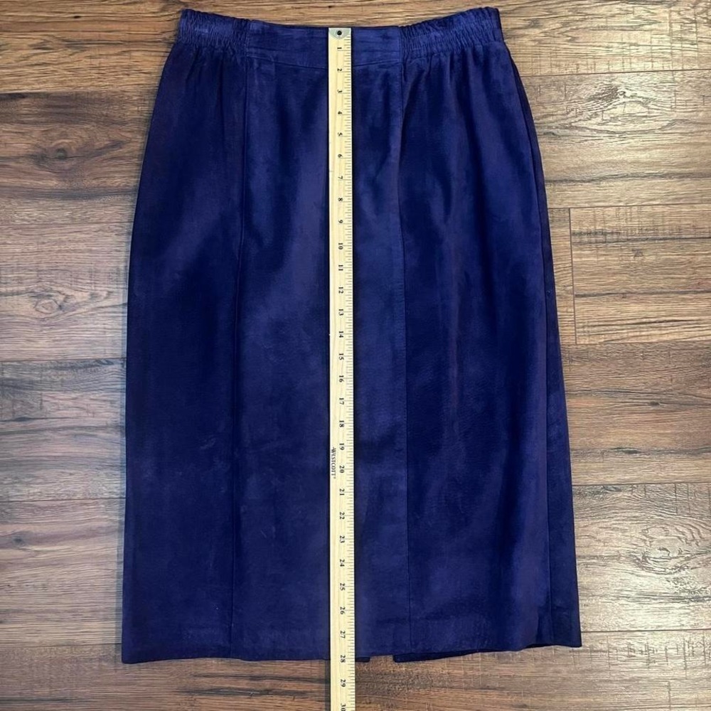 Danier Navy Blue suede Pencil Skirt - Picture 7 of 10